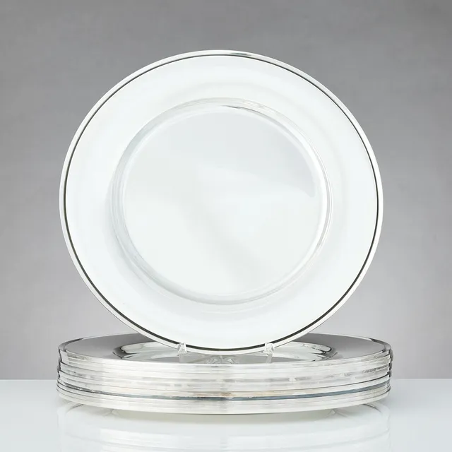 HARALD NIELSEN. Undertallrikar tolv stycken, sterlingsilver, Georg Jensen, Danmark efter 1945. Design nr 600 Y. "Pyramid".