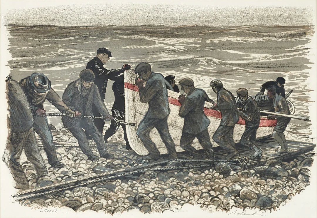 ROLAND SVENSSON (1910–2003). The landing place (1963), signerad och numrerad LVI/CCC, färglitografi. — Engravings & Prints — Crafoord Auktioner Stockholm