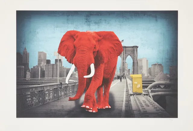 LARS TUNEBO. "Tripping on Brooklyn Bridge", plantryck, signerad och numrerad 7/30.
