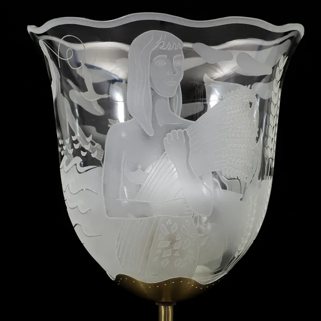 BO NOTINI. Golvlampa, mässing/glas, Glössner & Co.