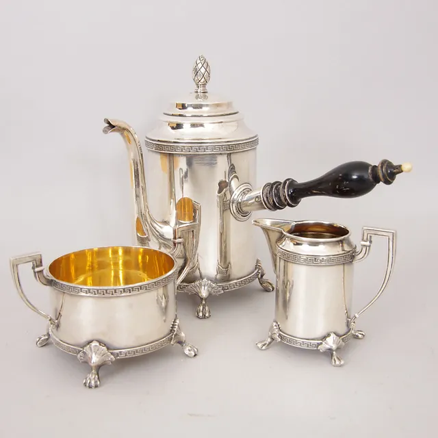 KAFFESERVIS, nysilver, A.G. Dufva.