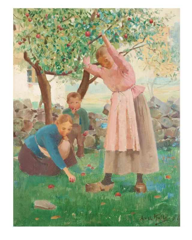 Axel Kulle, Äppelplockning.