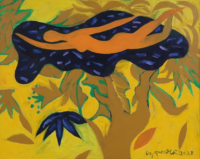 CONG QUOC HA. OLJA på duk "Autumn" Hösten, signerad, 2020.
