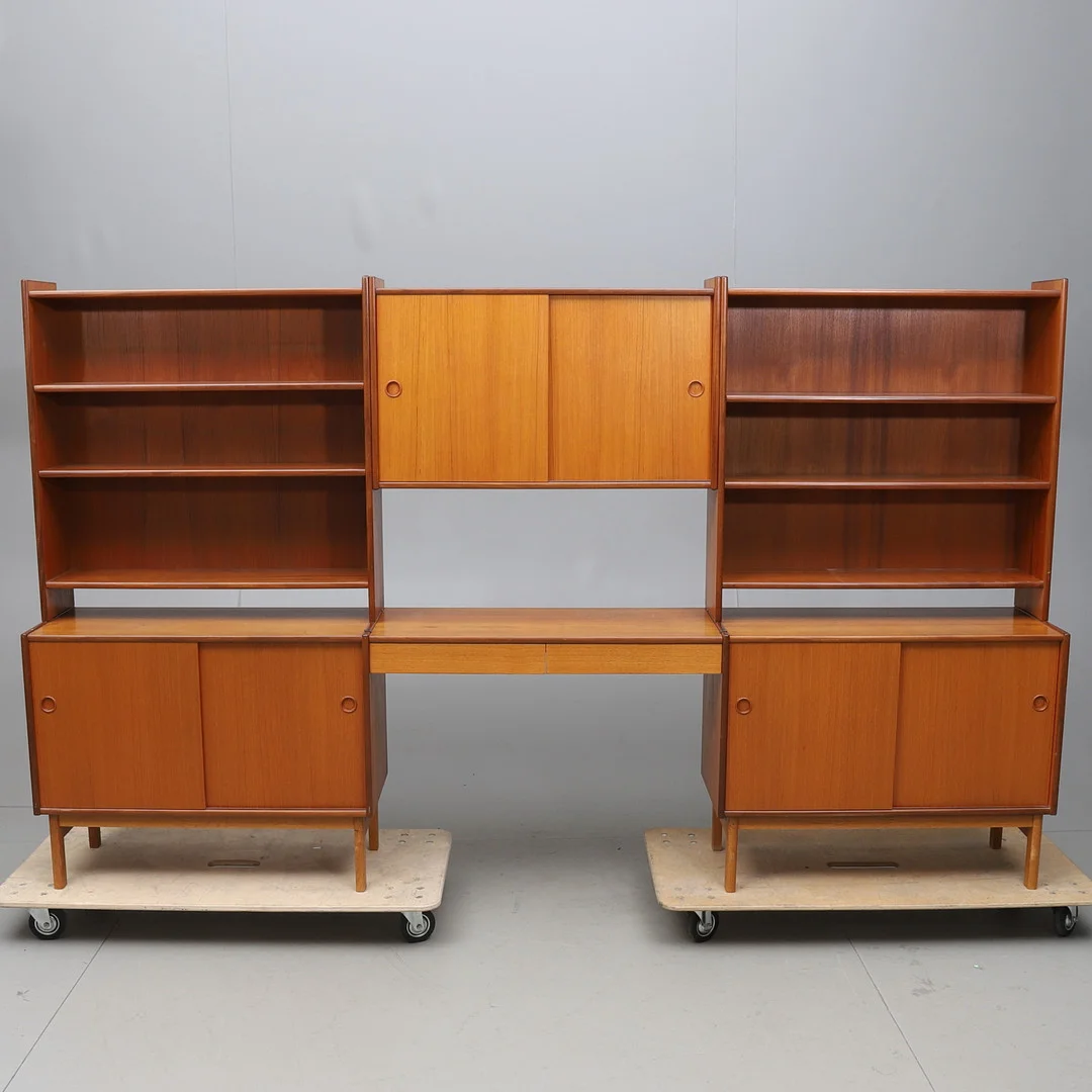HYLLSYSTEM, teak, 1950-/60-tal. — Cupboards, Cabinets & Shelves — Gomér & Andersson Norrköping