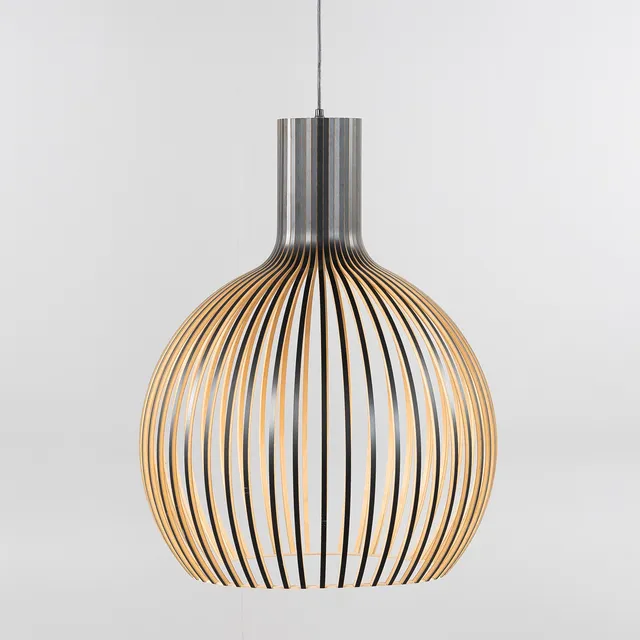 SEPPO KOHO. Taklampa, Secto Design Oy ”Octo 4240", björk med svart bemålning.
