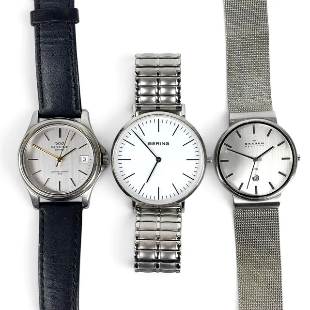 ARMBANDSUR, 3 st, Bering, Skagen, Glycine. Quartz.