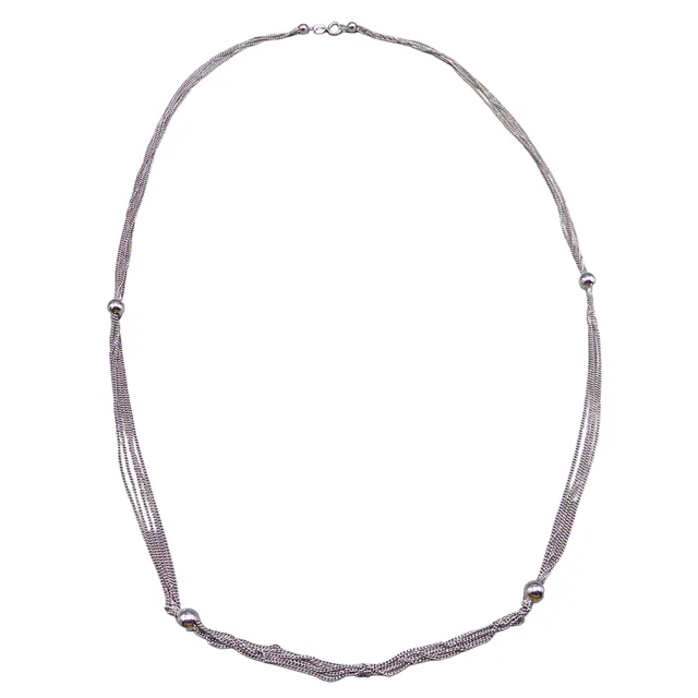 MEHRREIHIGE GLIEDERKETTE AUS 835ER SILBER MIT PERLEN.