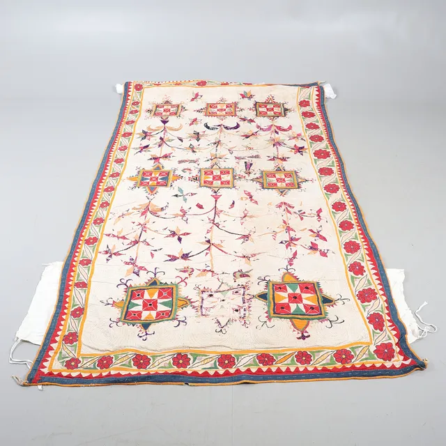 A SUZANI EMBROIDERED PANEL.