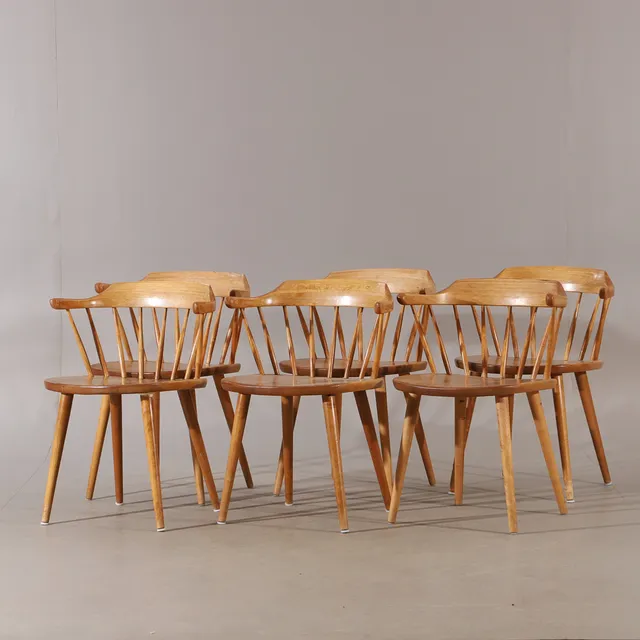 YNGVE EKSTRÖM. Karmstolar, 6 stycken, "Småland".