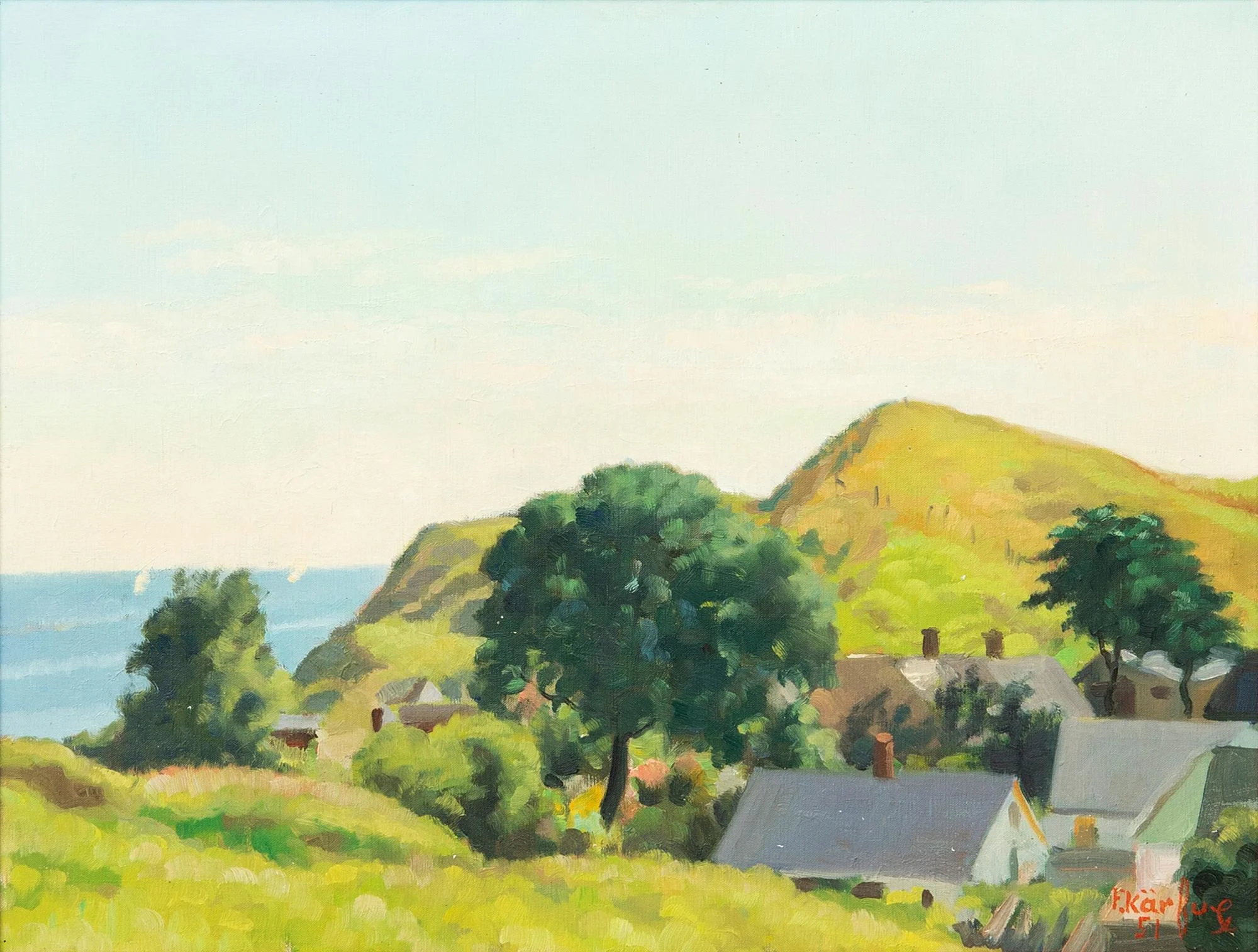 Fritz Kärfve, Kåseberga by. — Konst/Modern svensk konst — Bukowskis
