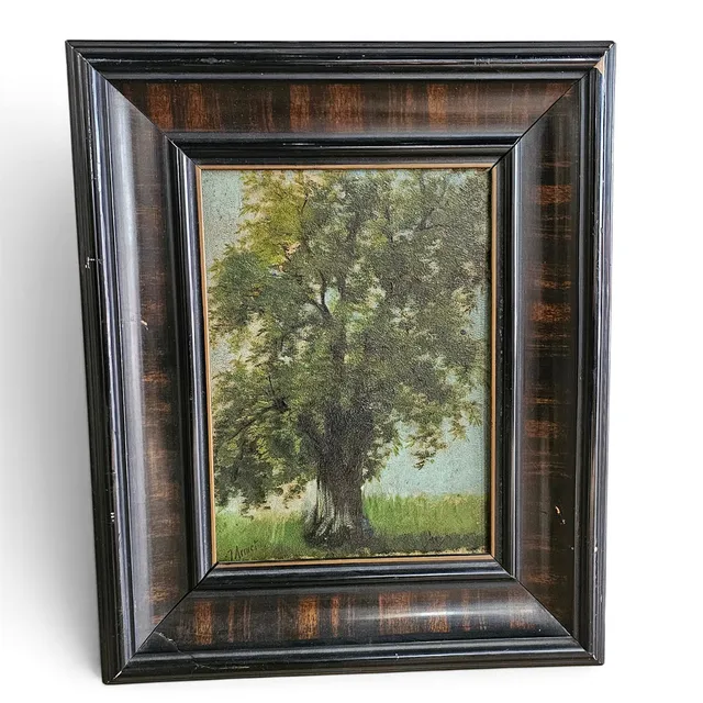 J. ARMET. Árbol, óleo sobre cartón.