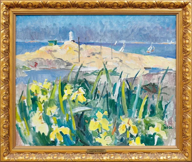 MARTIN POSER. "Skallens fyr, Marstrand", olja på duk, signerad.