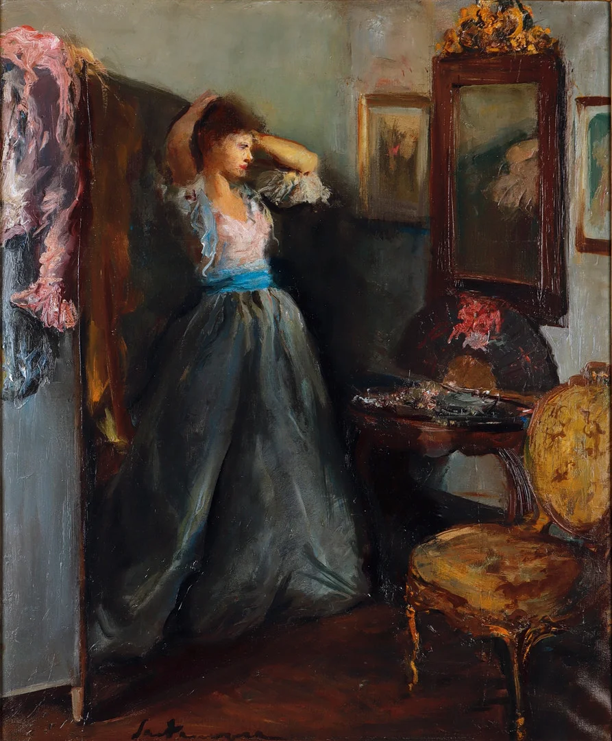 ERNEST SANTASUSAGNA (1900-1964). Joven en un interior. — Paintings — Barcelona Auctions