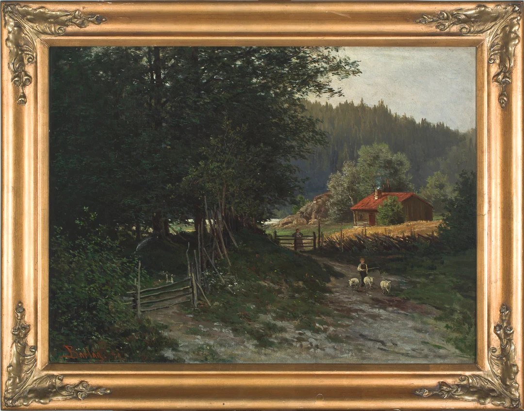 Barlag, Philip — Gjetergutt med sauer, 1879 — Kunst/Maleri — Blomqvist