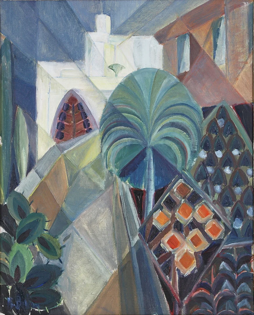 MARTHE BOHM (Warnsdorf/Böhmen 1898-1972), Palmen, signerad, olja på pannå. — Paintings — Crafoord Auktioner Stockholm
