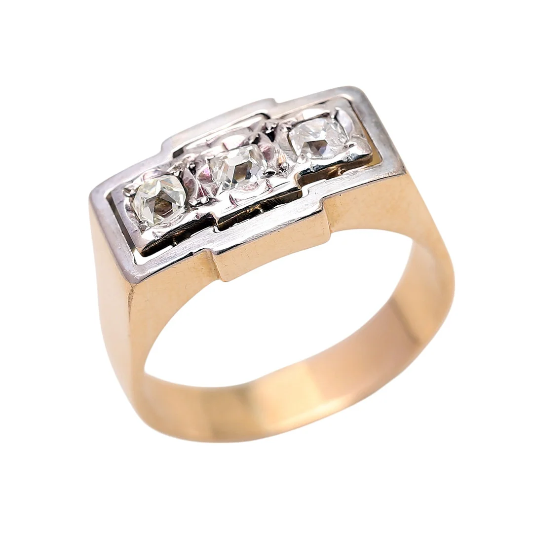 Diamonds triplet ring, mid 20th Century. — Rings — Balclis