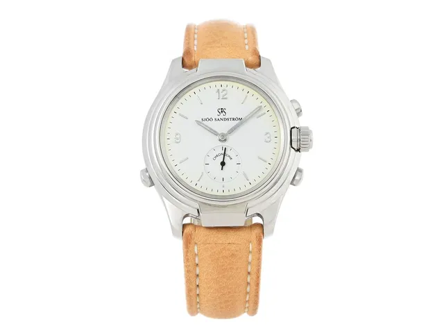 SJÖÖ SANDSTRÖM, Chronolink, Worldtimer UTC, Swedish Blonde, Chronometer, Cal ETA 7001, Verk nr. 795, Serie nr. 795, Ref nr. WT 6202, herrur, 40 mm, stål/titan, analog/manuell, digital/quartz, safirglas, läderband, originalspänne, originallänk, viklås, Chronometercertifikat, ca 2001, träbox, ytterkartong.