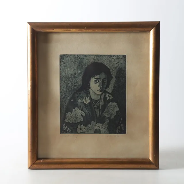 GABRIEL STRANDBERG. "Sigenerska", etsning, 1920-tal.