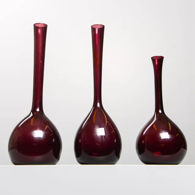 ARTHUR PERCY. Bulbvaser, 3 st, Gullaskruf, 1960-tal.