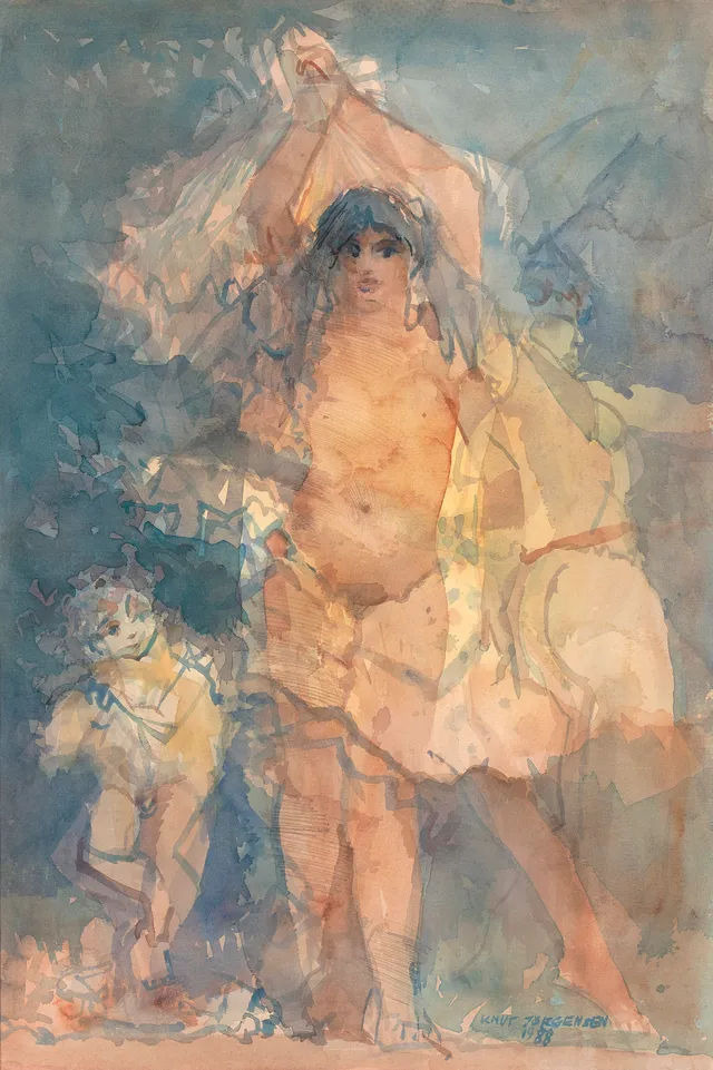Jørgensen, Knut — Madonna og vinguden Bacchus, 1988