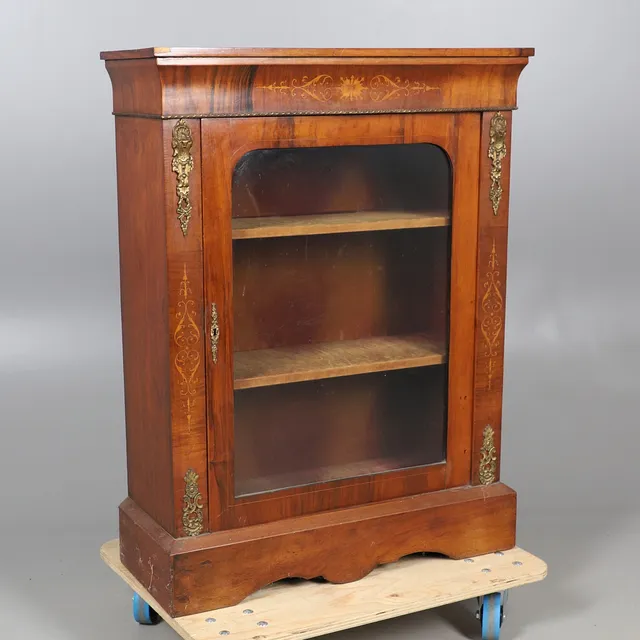 A VICTORIAN INLAID MAHOGANY PIER CABINET.