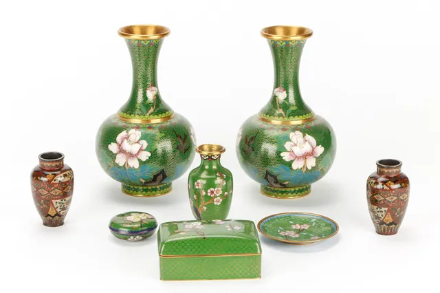 Collection of Chinese cloisonné effects, 1900s (8)