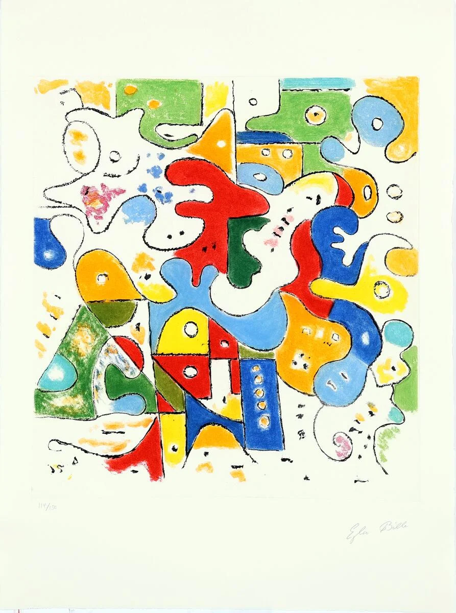 Untitled. Signed Ejler Bille, 114/150. Etching in colours. Sheet size 76 × 57 cm. Unframed. — Modern Prints/Modern art — Bruun Rasmussen