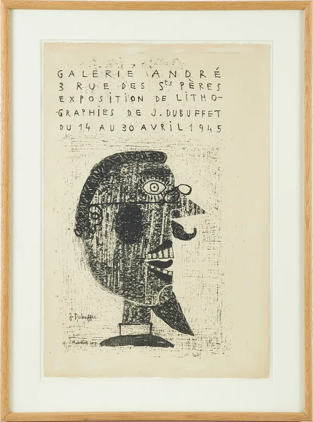 JEAN DUBUFFET. "Galerie André - Exposition de lithographies de J. Dubuffet".