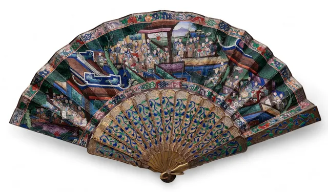 Chinese "thousand faces” fan, last decades of the 19th Century.