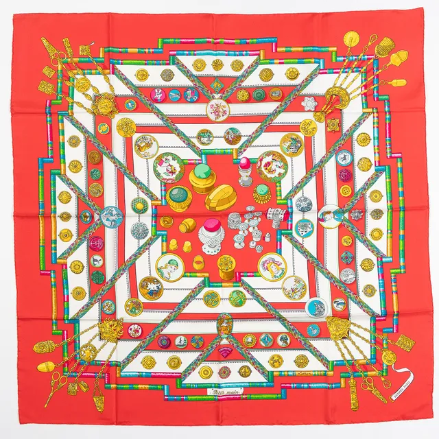 HERMÈS, scarf, "Petite Main", design Caty Latham 1987.