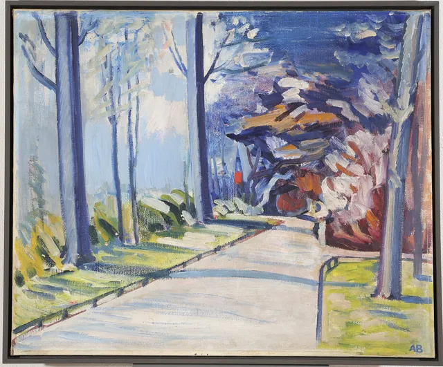 AXEL BENDTSEN (1893-1952). Parti fra Søndermarken, olie på lærred.