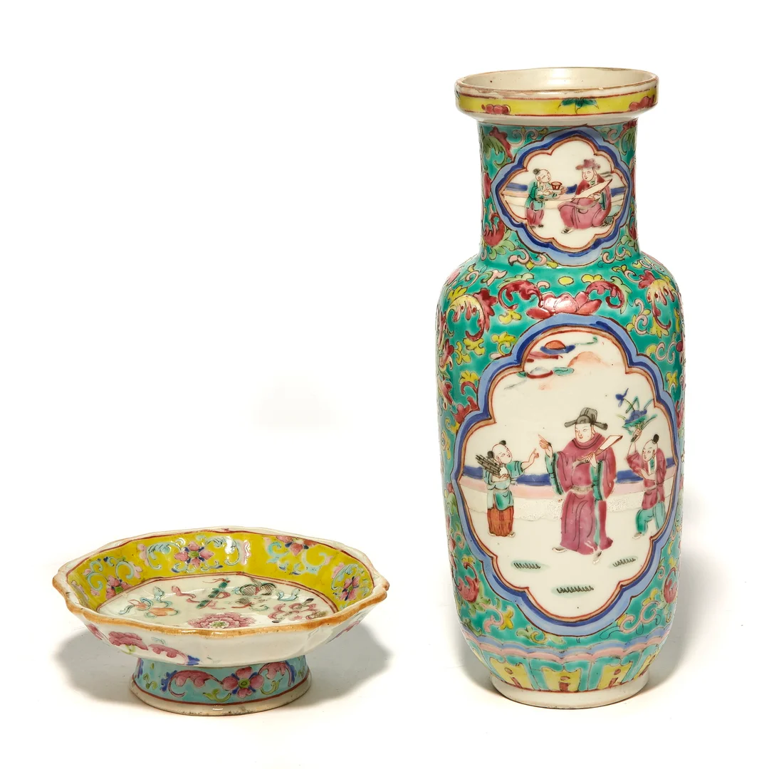 Vase og stetteskål — Vase og stetteskål — Gjenstand/Asiatiske gjenstander og porselen — Blomqvist