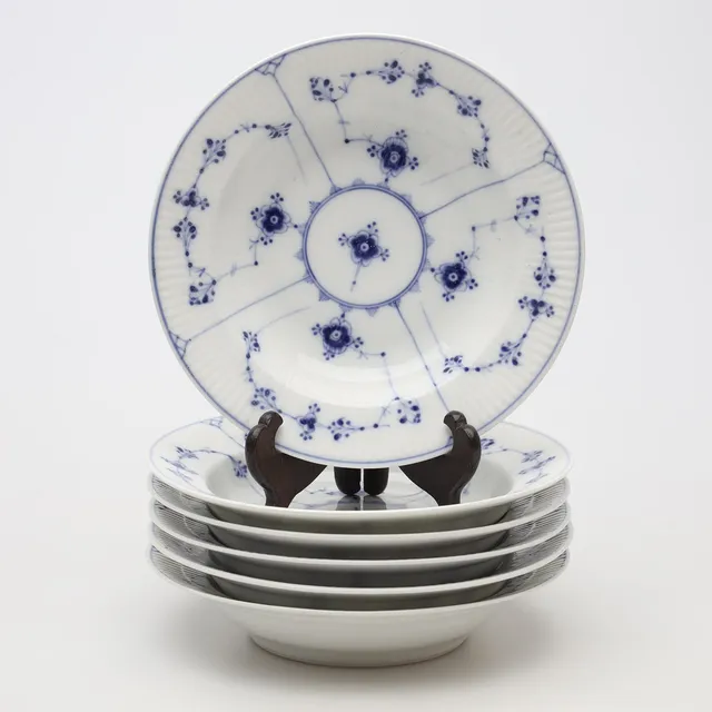DJUPA TALLRIKAR, 6 stycken, "Musselmalet", nr 1/169, Royal Copenhagen.