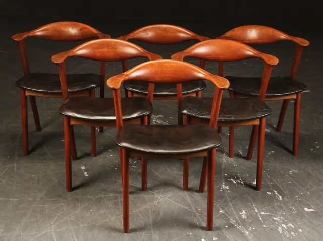 Erik Kirkegaard. Seks armstole af teak (6)