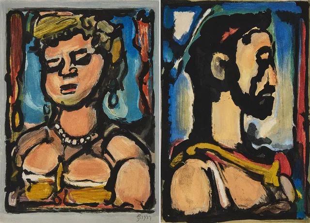 GEORGES ROUAULT (FRANCE 1871-1958). "Christ de Profil" and "Courtisane aux yeux baissés" from "Les Fleurs du Mal".