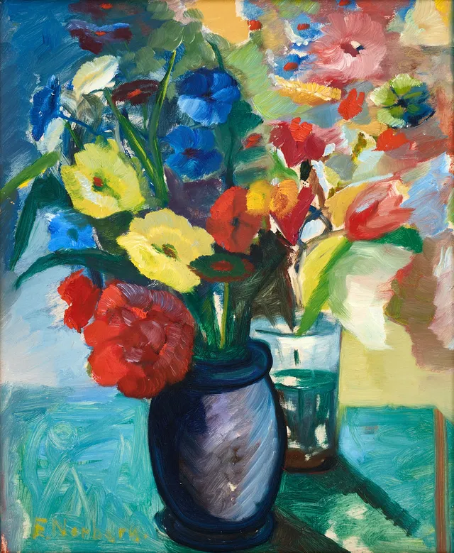 ERIK NORBERG (1913–2001): Stilleben, signerad E. Norberg, olja på pannå.