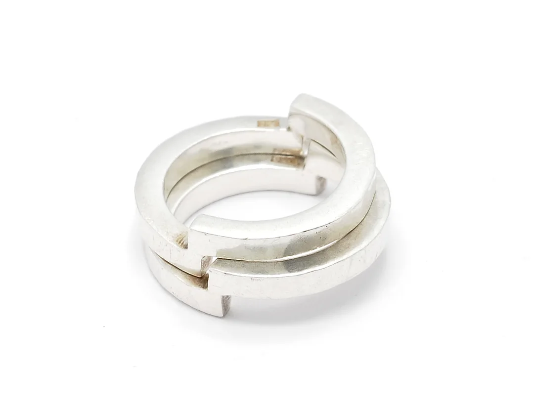 RING, silver (925/1000), tvådelad, tillverkad av Gunnarssons Silversmide, stl 17,25 mm, vikt 11,4 g. — Smycken/Ring — Kaplans