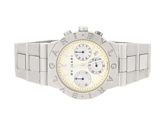 BVLGARI, Diagono, Cal 1270 MBBV, Serie nr. L12885, Ref nr. CH 35 S, kronograf, herrur, 35 mm, stål, quartz, safirglas, datum, integrerad originallänk, viklås, Ref nr. CH 3.99, cert, september 2009, box, ytterkartong.
