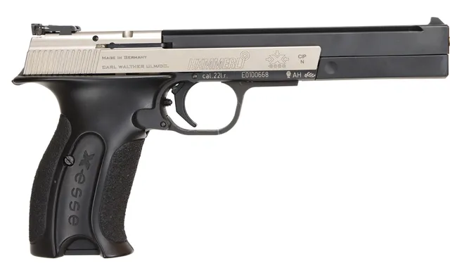 50. PISTOL, Halvautomatisk, fabrikat Hämmerli, modell X-esse, kaliber .22LR, tillv.nr E0100668, se-nr SE2226437.