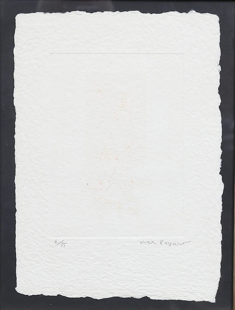 MAX PAPART. Etsning, signerad och numrerad 6/75. — Engravings & Prints — Gomér & Andersson Linköping