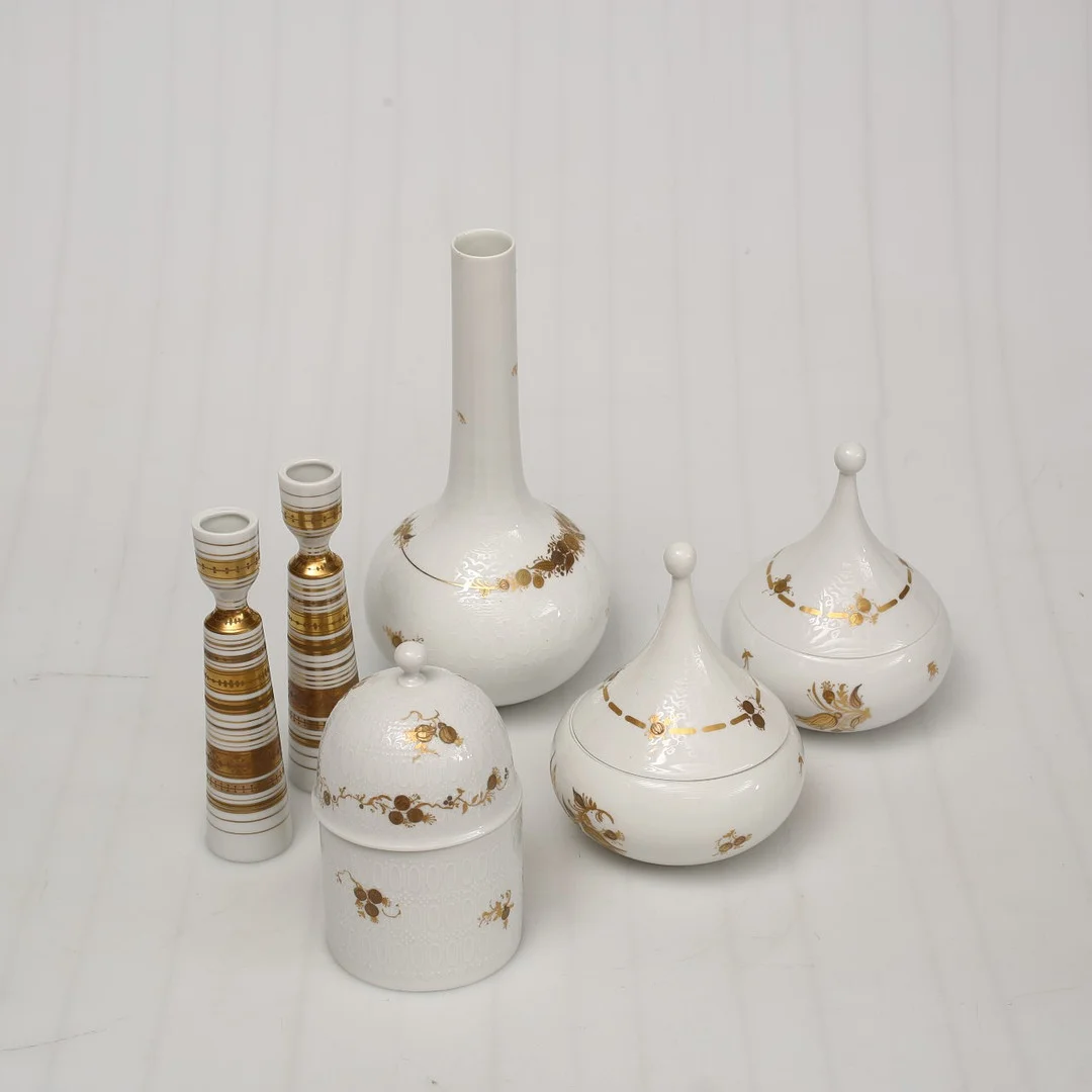 BJÖRN WIINBLAD, PORSLIN, SEX DELAR, QUATRE COULEURS, ROSENTHAL. — European — Limhamns Auktionsbyrå