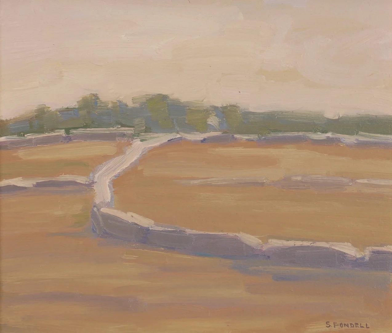 SUNE FONDELL. "Alvar Vickleby, Öland", olja på platta, signerad S Fondell. — Paintings — Auktionsfirma Kenneth Svensson i Kalmar