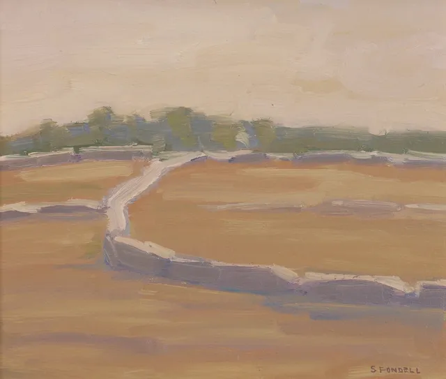 SUNE FONDELL. "Alvar Vickleby, Öland", olja på platta, signerad S Fondell.