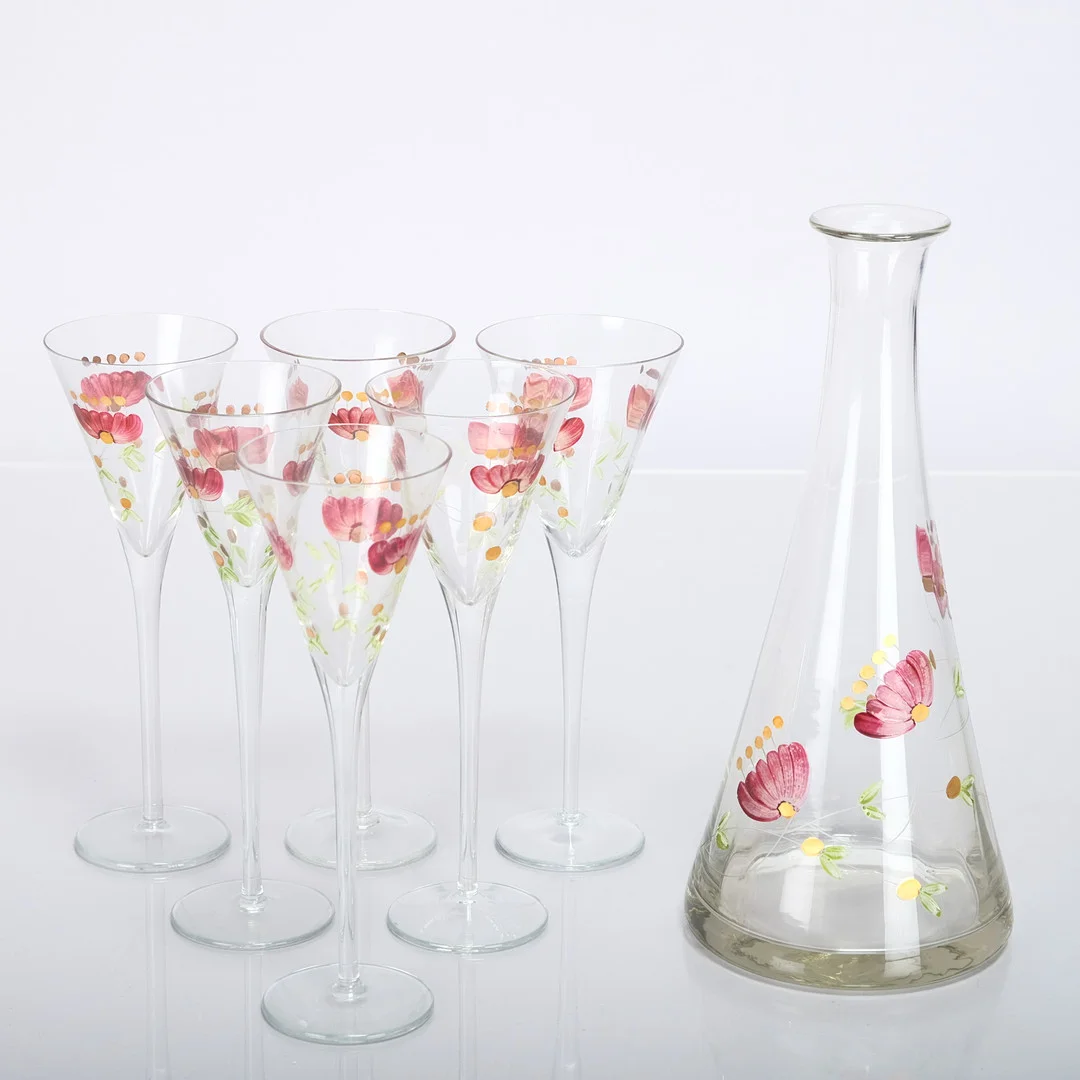 EVA ENGLUND. Servis, Glas/Karaff, Orrersfors 7 Delar. — Utility glass — Norrlands Auktionsverk