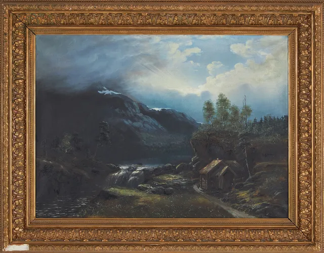 OLAF NORDLIEN (NORGE, 1864-1929). Landskap, olja på duk, signerad Nordien, daterad 88.