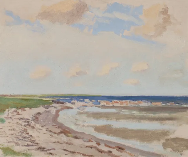 WILLIAM NORDING. "Ölandskust", olja på duk, signerad W. Nording -38.