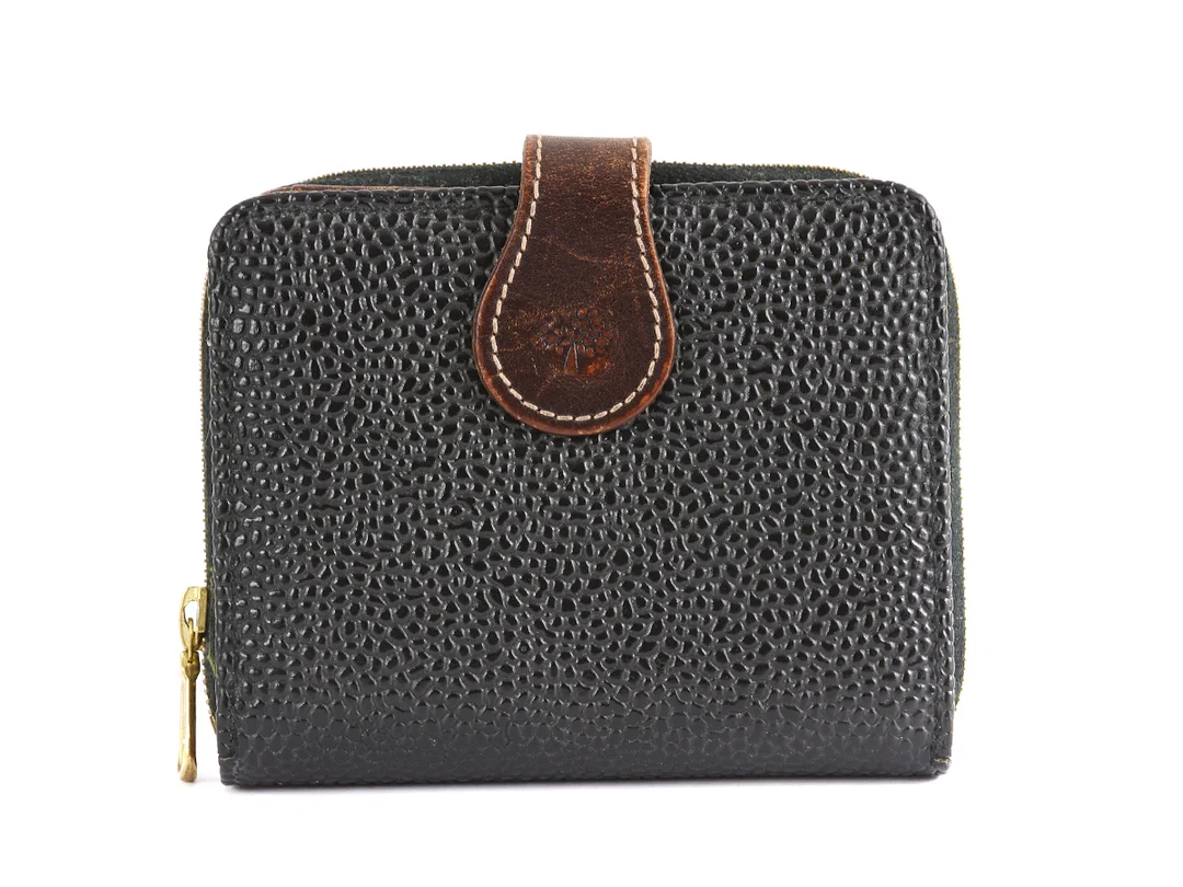 PLÅNBOK, MULBERRY, vintage, svart scotch grain, 9x11c2cm, mynt, sedel, 6st kontokortsfack — Accessoarer/Plånböcker — Kaplans