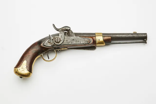 SLAGLÅSPISTOL, svensk, m/1845 för flottan, Huskvarna faktori 1848.
