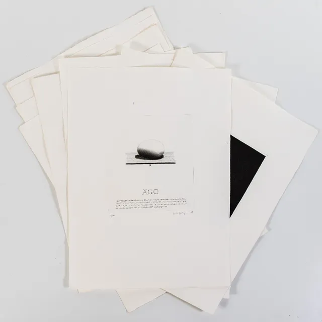 PENTTI KASKIPURO. "ÄGG", 8 grafiska blad, torrnål och akvatinta, signerade samt daterade 1983.