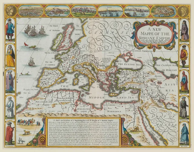 Speed, John — "A New Mappe of the Romane Empire" LONDON (1626 – 1627 – c. 1650) - 1676